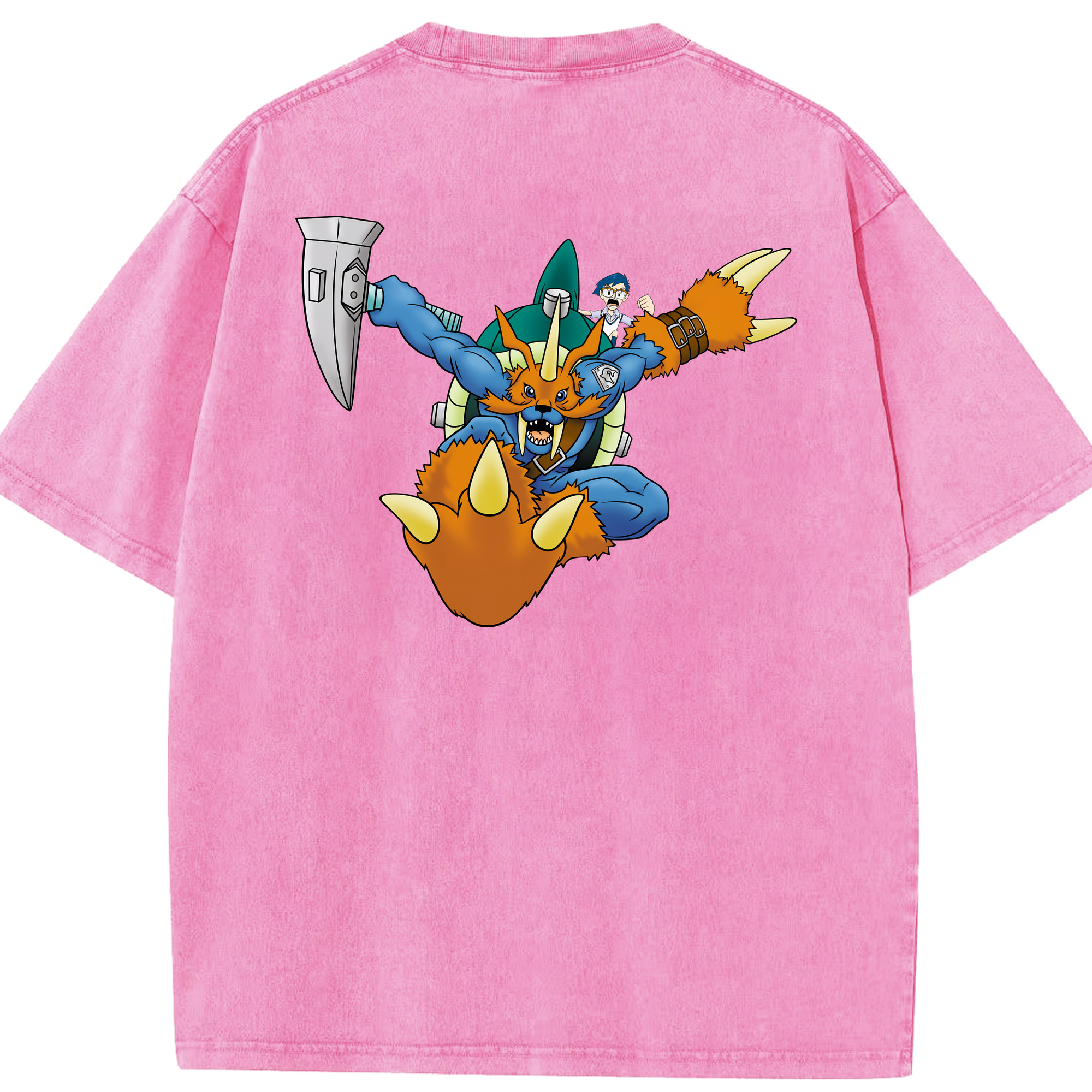 （画像用） Digimon デジタルモンスター/デジモン 綿100% ヴィンテージ風 半袖Tシャツ（背面プリント）